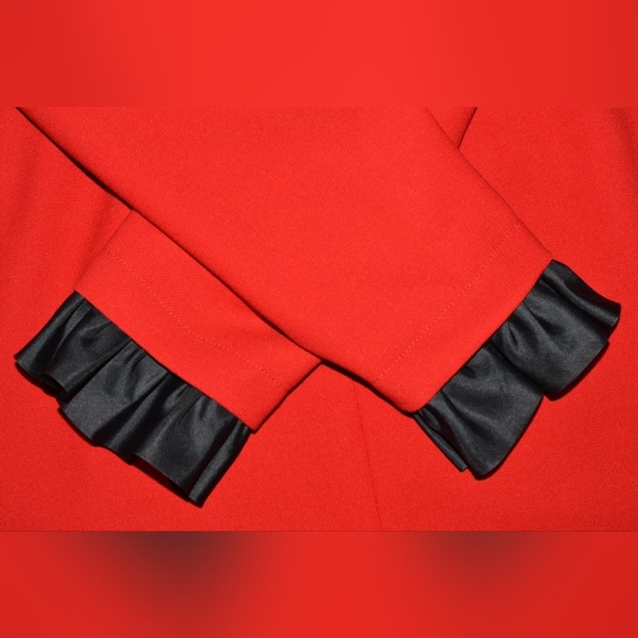 Vintage Red & Black Wool Dress by Genny ( Italy 1990s - Picture 6 of 9